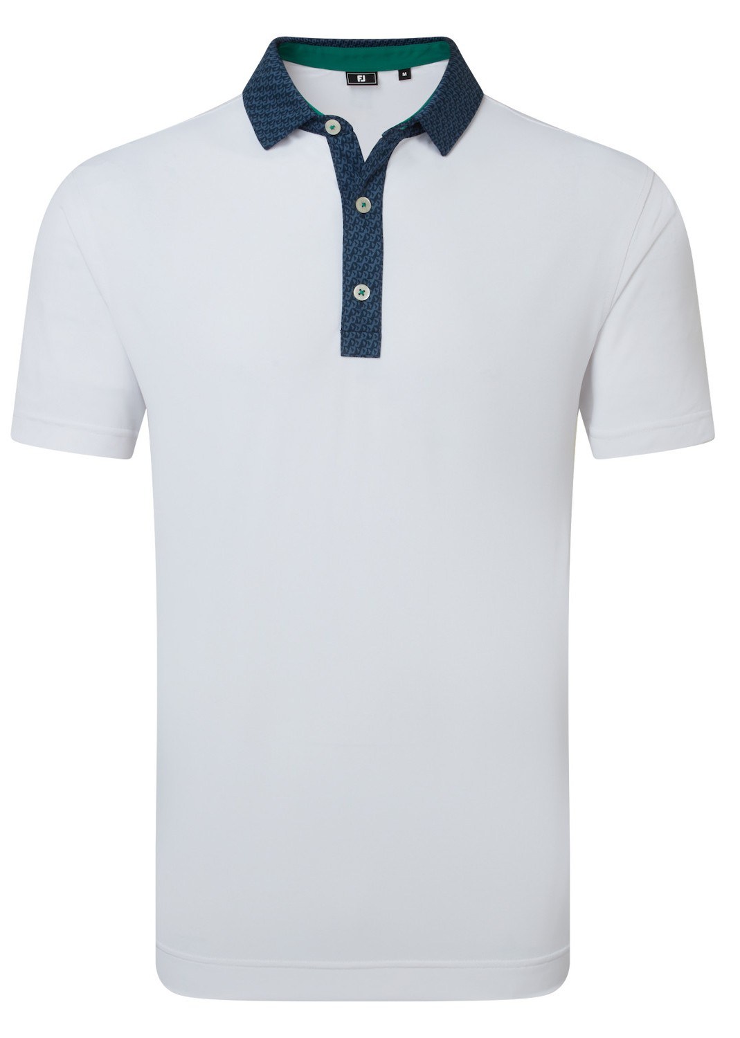 FootJoy Star Geo Trim Pique Herren Poloshirt, weiss