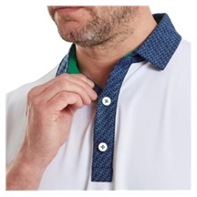FootJoy Star Geo Trim Pique Herren Poloshirt, weiss