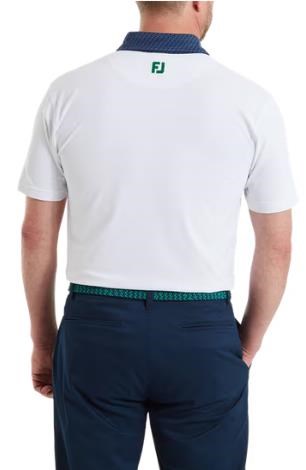 FootJoy Star Geo Trim Pique Herren Poloshirt, weiss