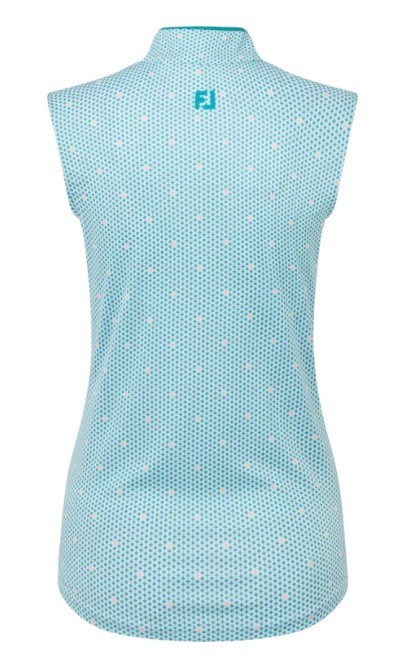 FootJoy Zip Front Tank Printed Damen Poloshirt, blue/white/peach