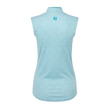 FootJoy Zip Front Tank Printed Damen Poloshirt, blue/white/peach