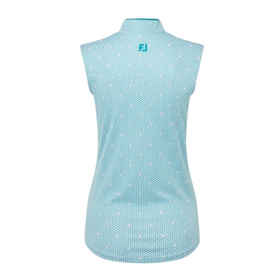 FootJoy Zip Front Tank Printed Damen Poloshirt, blue/white/peach