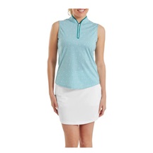 FootJoy Zip Front Tank Printed Damen Poloshirt, blue/white/peach