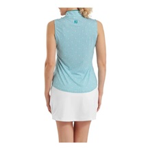 FootJoy Zip Front Tank Printed Damen Poloshirt, blue/white/peach