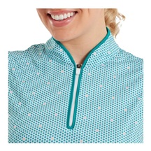 FootJoy Zip Front Tank Printed Damen Poloshirt, blue/white/peach