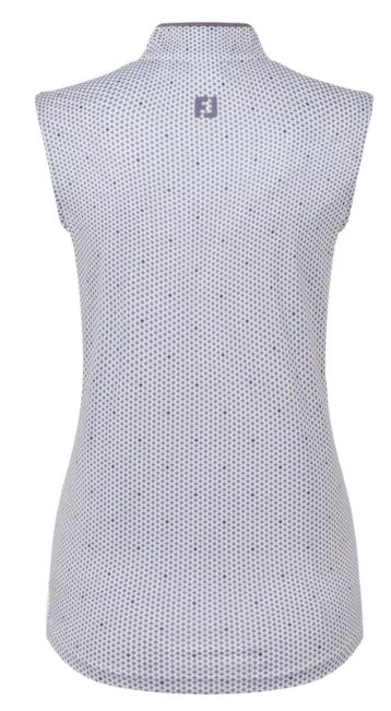 FootJoy Zip Front Tank Printed Damen Poloshirt, navy/white/dusty violet