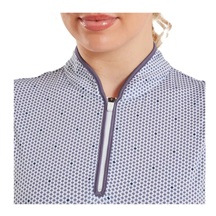 FootJoy Zip Front Tank Printed Damen Poloshirt, navy/white/dusty violet