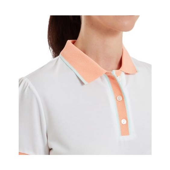 FootJoy Cap Sleeve Damen Poloshirt, weiss