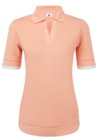 FootJoy Texture Knit Herren Poloshirt, desert peach/white
