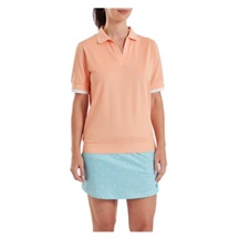 FootJoy Texture Knit Herren Poloshirt, desert peach/white