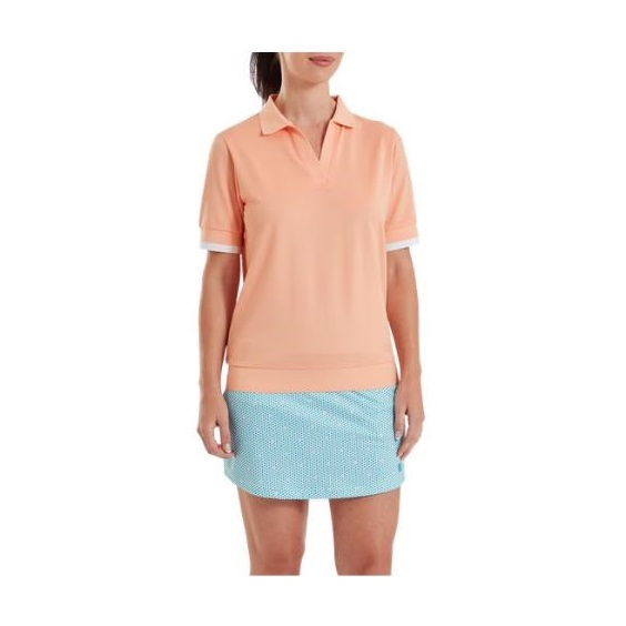 FootJoy Texture Knit Herren Poloshirt, desert peach/white
