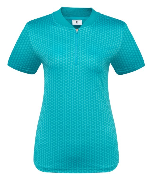FootJoy Zip Blade Damen Poloshirt, tonal tile blue print