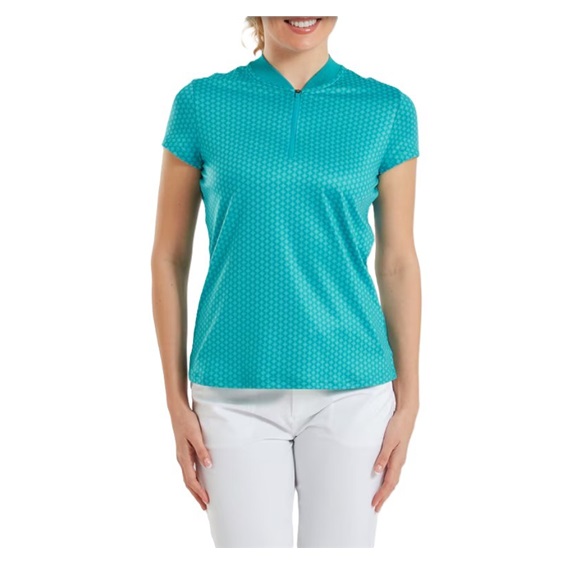FootJoy Zip Blade Damen Poloshirt, tonal tile blue print
