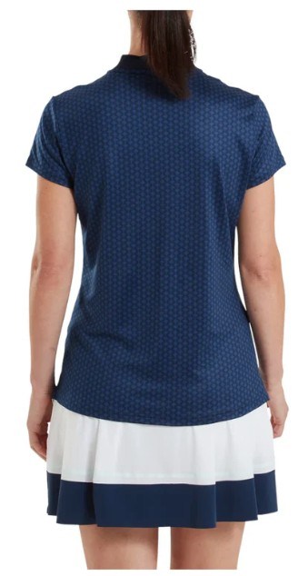 FootJoy Zip Blade Damen Poloshirt, tonal tile navy print