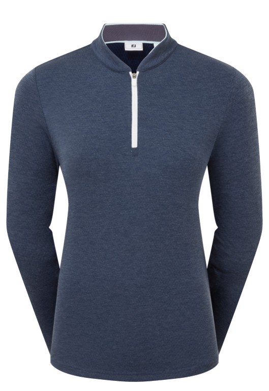 FootJoy 1/4 Zip Blade Collar Midlayer Damen Sweatshirt, navy/dusty violet/glacial blue