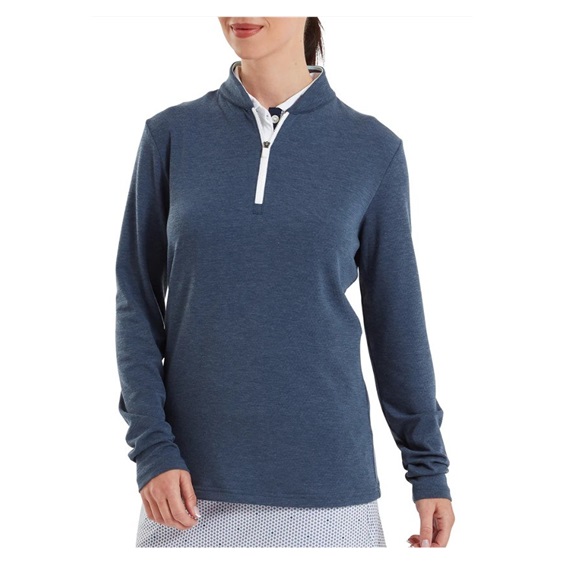 FootJoy 1/4 Zip Blade Collar Midlayer Damen Sweatshirt, navy/dusty violet/glacial blue