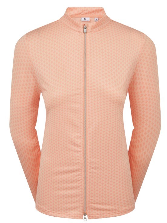 FootJoy MIDLAYER FULL ZIP PRINTED Damen Sweatshirt, desert peach