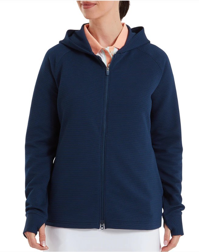 Footjoy Full-Zip Ottoman Hoodie Damen Sweatshirt, dunkelblau
