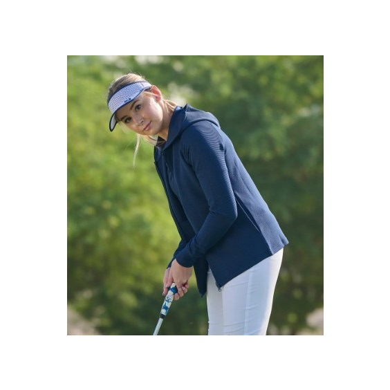 Footjoy Full-Zip Ottoman Hoodie Damen Sweatshirt, dunkelblau