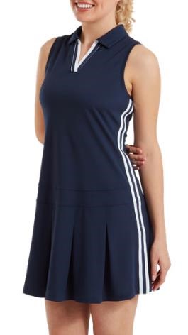 FootJoy Pleated Golfkleid, dunkelblau/weiss