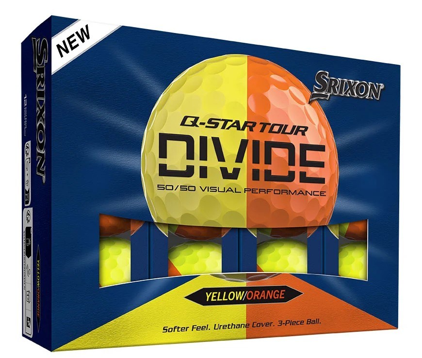 Srixon Q-Star Tour Divide Golfbälle, gelb/orange