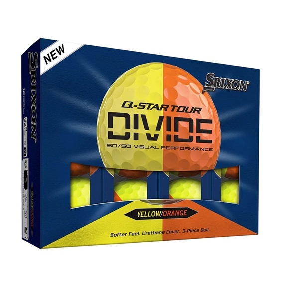 Srixon Q-Star Tour Divide Golfbälle, gelb/orange
