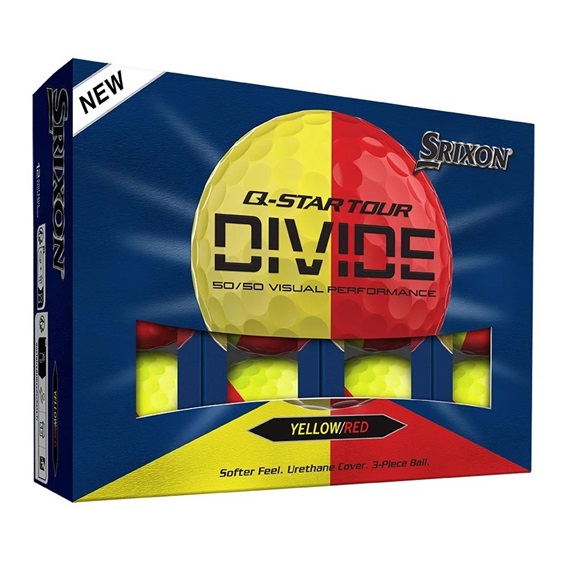 Srixon Q-Star Tour Divide Golfbälle, gelb/rot