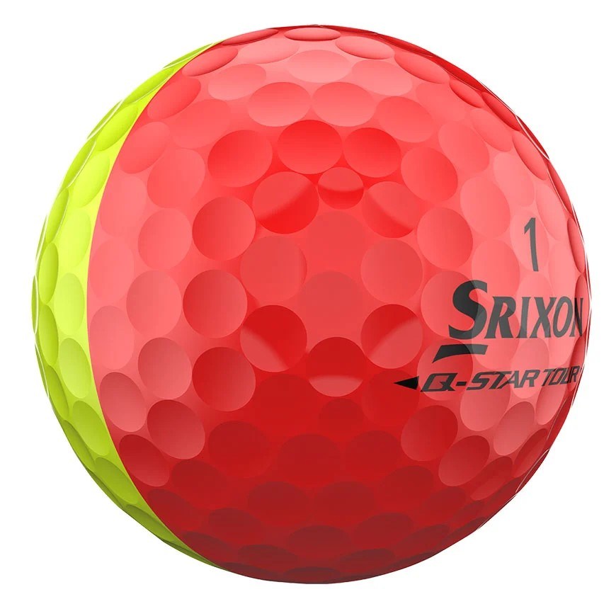 Srixon Q-Star Tour Divide Golfbälle, gelb/rot