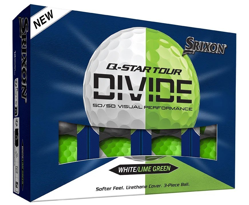 Srixon Q-Star Tour Divide Golfbälle, weiss/limettengrün