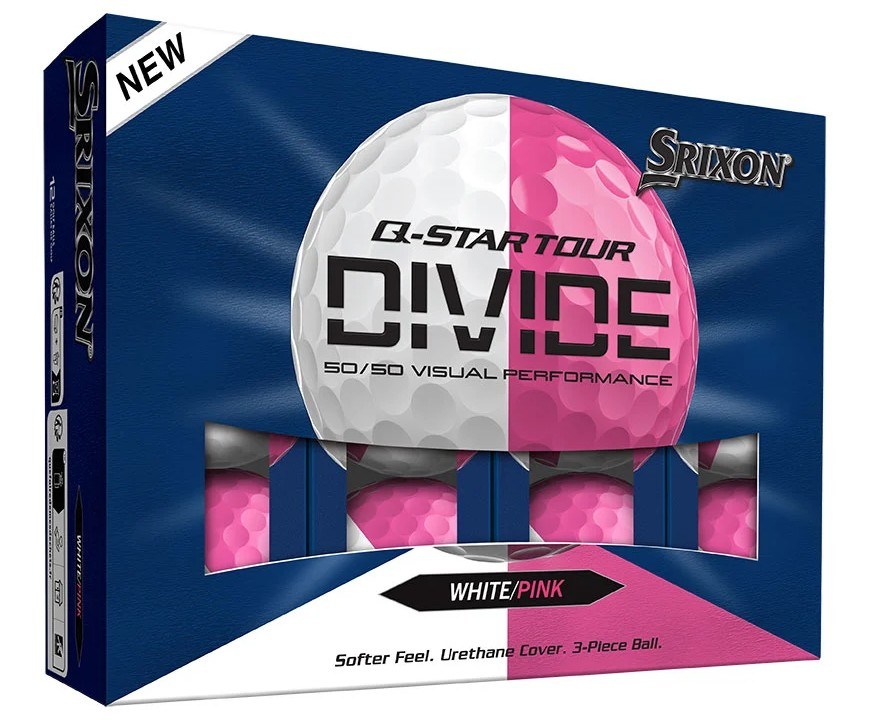 Srixon Q-Star Tour Divide Golfbälle, weiss/rosa