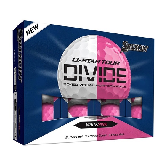 Srixon Q-Star Tour Divide Golfbälle, weiss/rosa