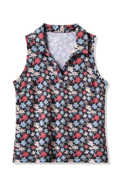 Travis Mathew Course Time Damen Poloshirt, black/floral