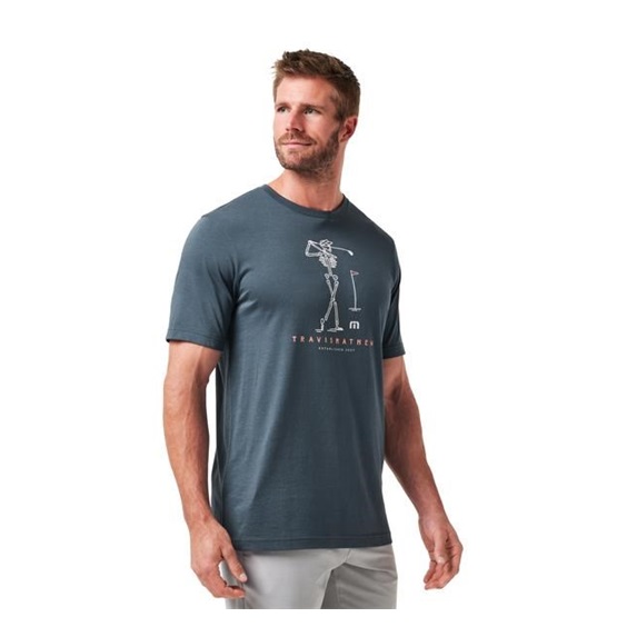 Travis Mathew Lost Swing Tee Herren T- Schirt, mood indigo/vintage indigo
