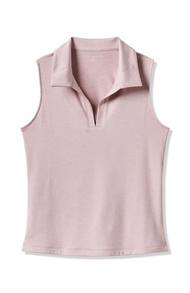 Travis Mathew Skyloft Light ärmelloses Damen-Polo, heather violet ice