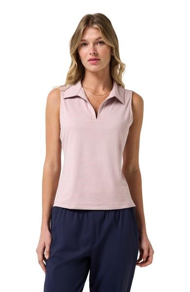 Travis Mathew Skyloft Light ärmelloses Damen-Polo, heather violet ice
