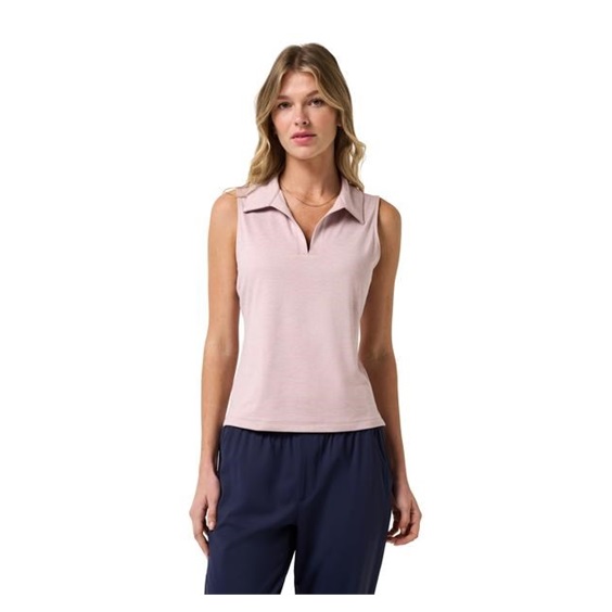 Travis Mathew Skyloft Light ärmelloses Damen-Polo, heather violet ice