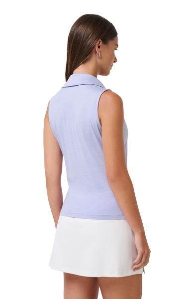 Travis Mathew Skyloft Light ärmelloses Damen-Polo, heather soft blue