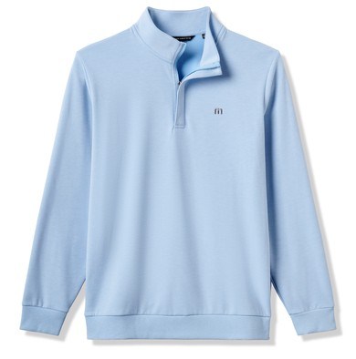 Travis Mathew CLOUD QUARTER ZIP 2.0 Hoodie Herren Sweatshirt, heather powder blue