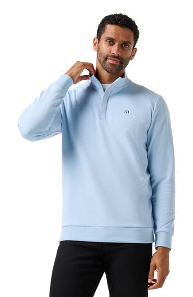 Travis Mathew CLOUD QUARTER ZIP 2.0 Hoodie Herren Sweatshirt, heather powder blue