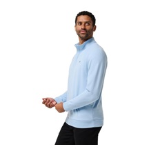 Travis Mathew CLOUD QUARTER ZIP 2.0 Hoodie Herren Sweatshirt, heather powder blue