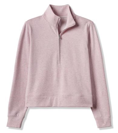 Travis Mathew Cloud Fleece Half-Zip Damen Sweatshirt, heather violet ice