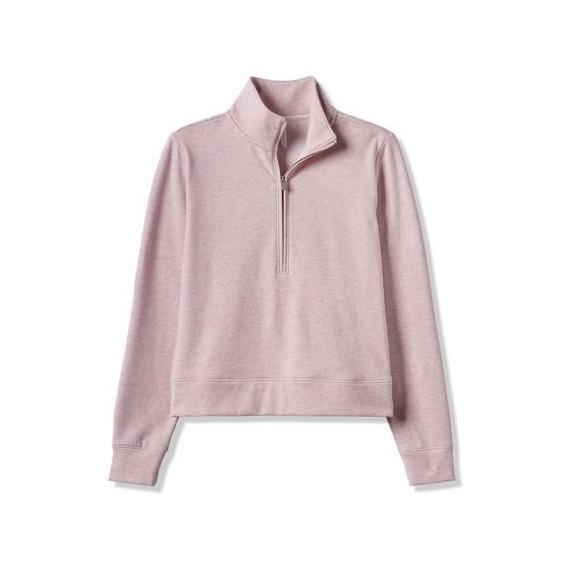 Travis Mathew Cloud Fleece Half-Zip Damen Sweatshirt, heather violet ice