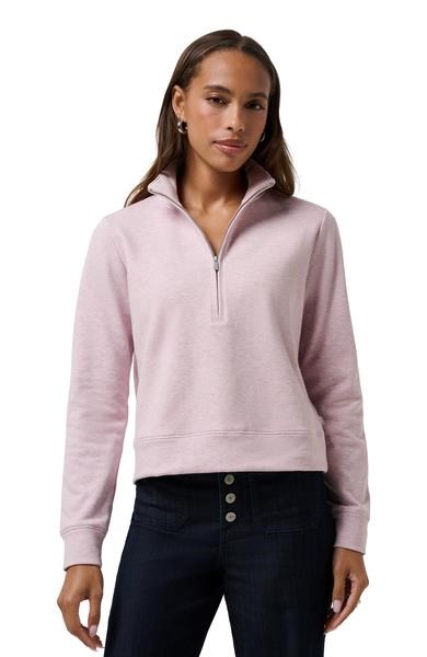 Travis Mathew Cloud Fleece Half-Zip Damen Sweatshirt, heather violet ice