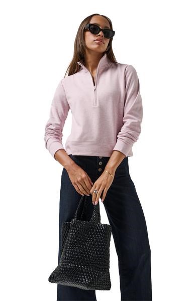 Travis Mathew Cloud Fleece Half-Zip Damen Sweatshirt, heather violet ice