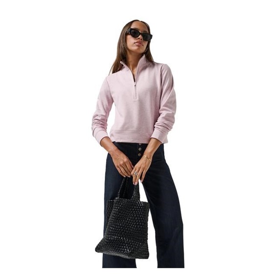 Travis Mathew Cloud Fleece Half-Zip Damen Sweatshirt, heather violet ice