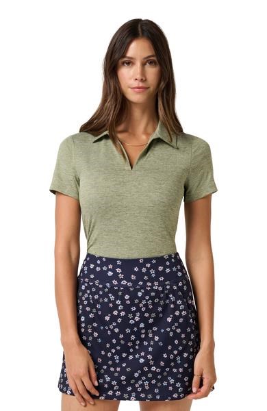 Travis Mathew Skyloft Light Damen Poloshirt, heather oil green