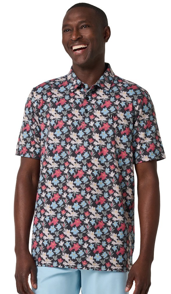 Travis Mathew Featherweight Fairway Fit Herren Poloshirt, black/floral