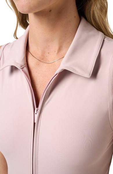 Travis Mathew Moveknit Sleeveless Polo Golfkleid, lila ice