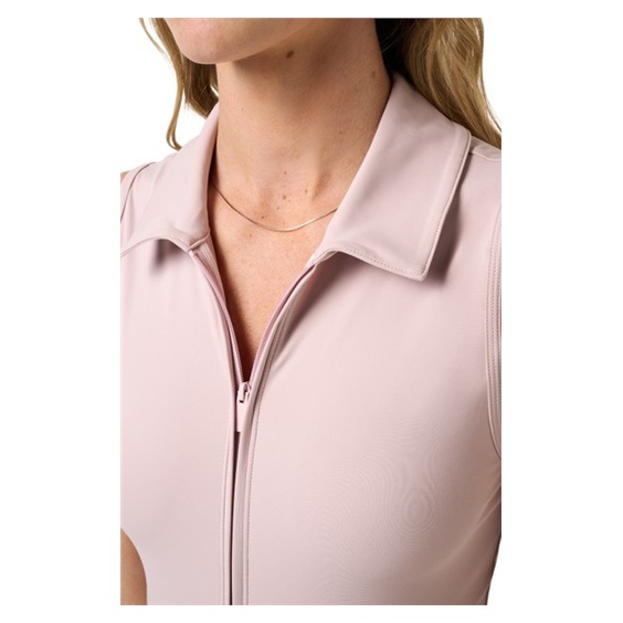 Travis Mathew Moveknit Sleeveless Polo Golfkleid, lila ice