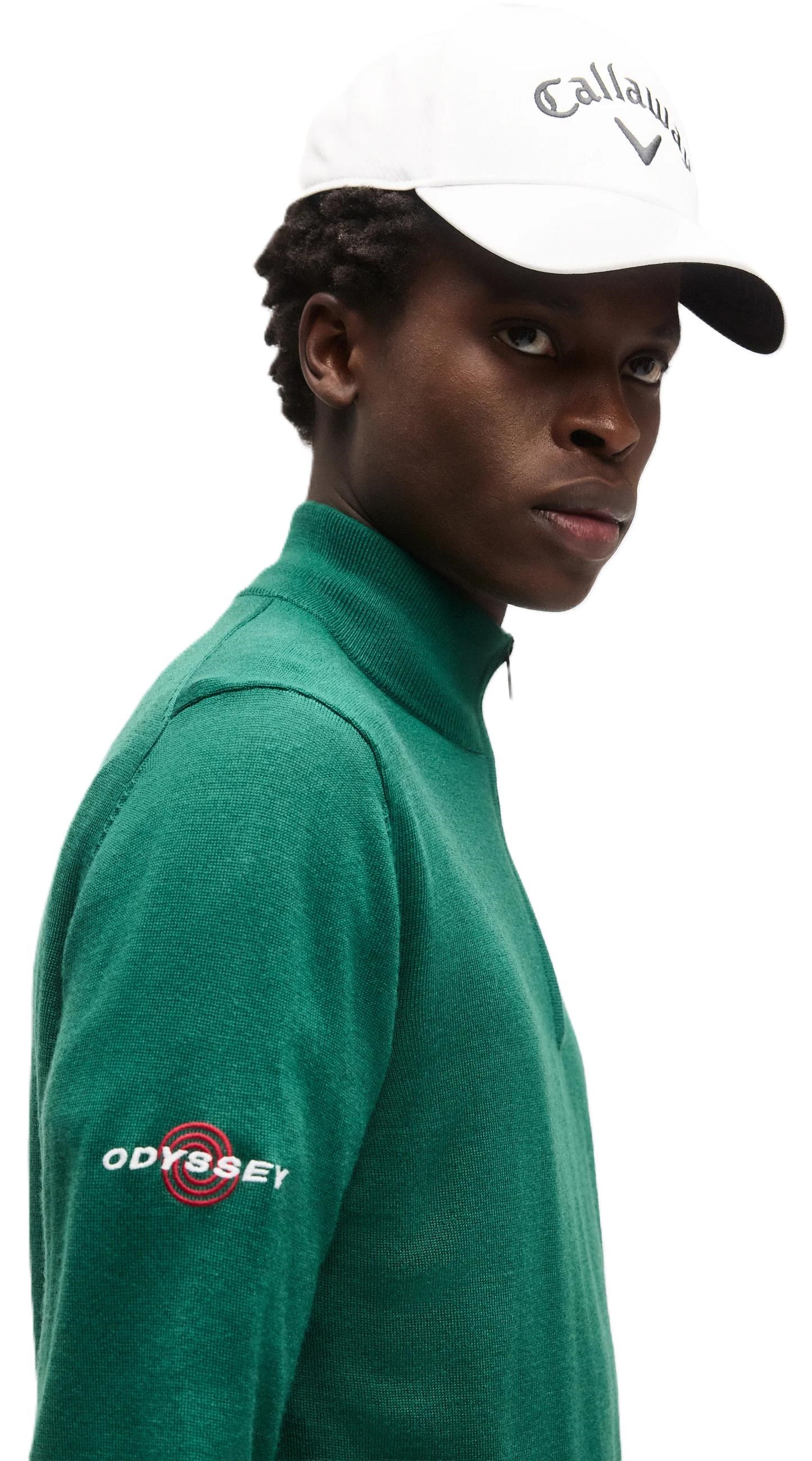 Callaway 1/4 Zip Mock Herren Pullover, deep galapagos green